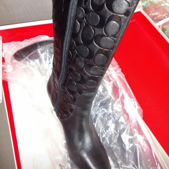 Leather  Coach Elitta Tall Boots - Picture 1 of 8